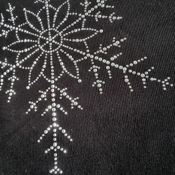 Vila Milano Dolman Sleeves Round Neck Embellished W/Rhinestones Black Sweater - Picture 3 of 8